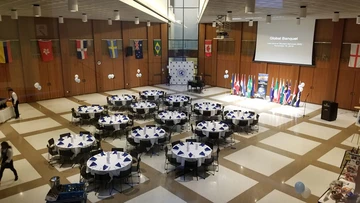room set up for global banquet